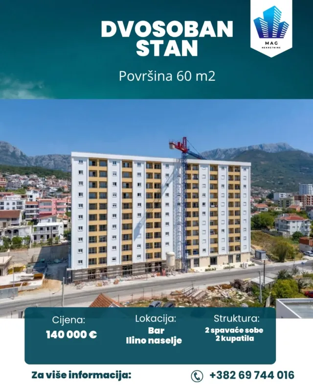 Na prodaju dvosoban stan u Baru