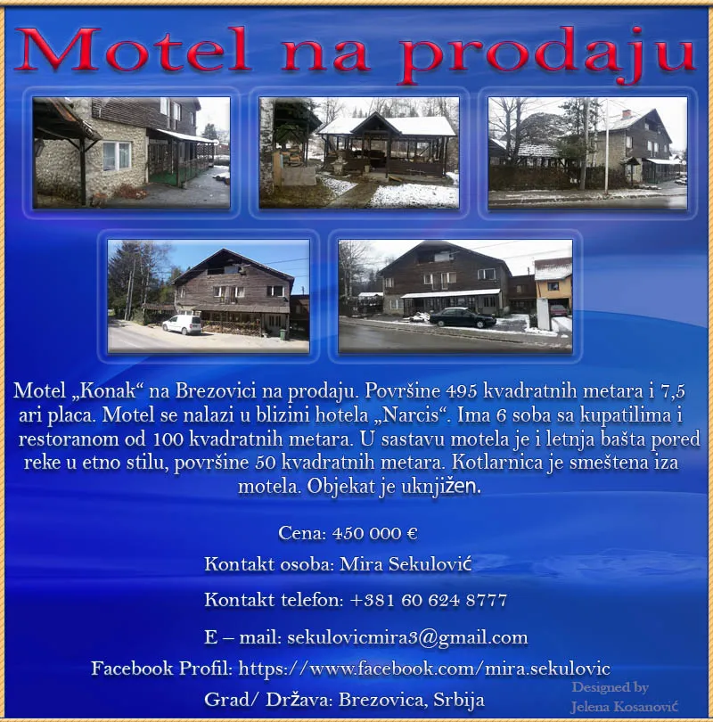 Motel „Konak“ na Brezovici na prodaju