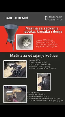 Masina za seckanje jabuka,dunja i krusaka