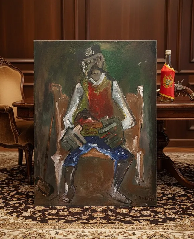 Crnogorski serdar ulje na platnu 100 x 70 cm