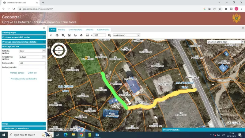 Urbanizovan plac 1135 m2, Kotor-Radanovići