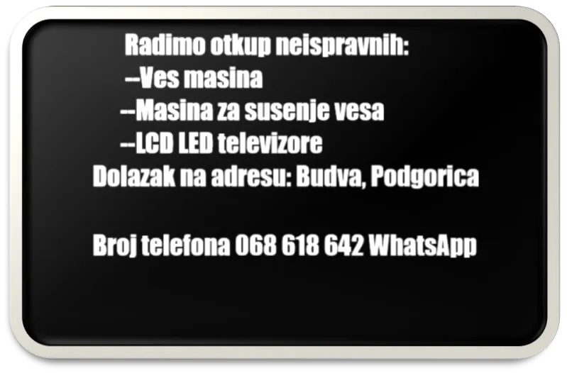 Otkup Neispravnih ves masina