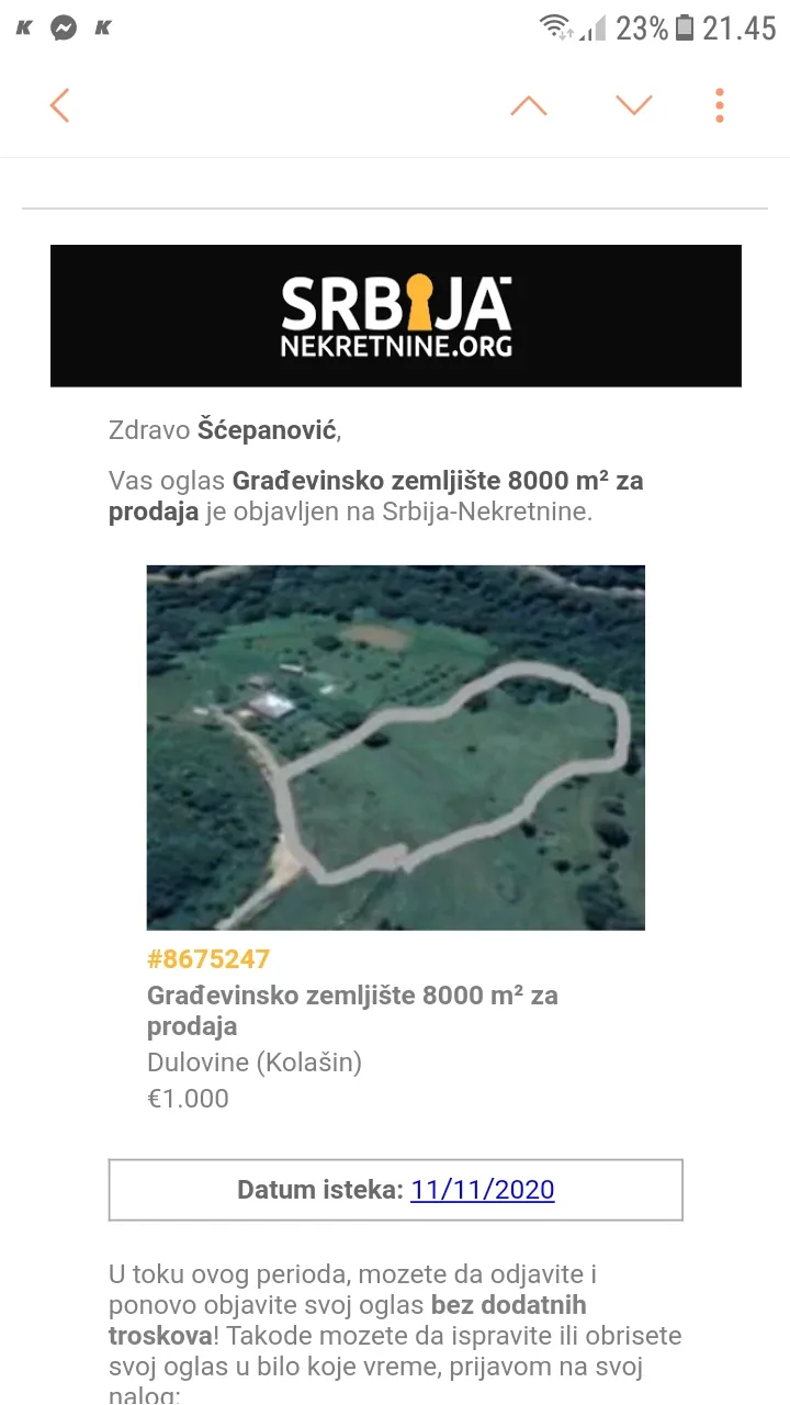 Prodaja placeva Dulovine Kolašin