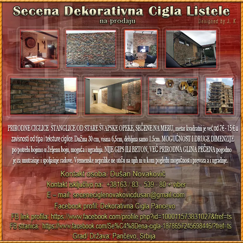 Secena Dekorativna Cigla Listele na prodaju