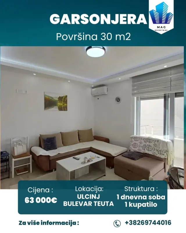 Na prodaju garsonjera u Ulcinju