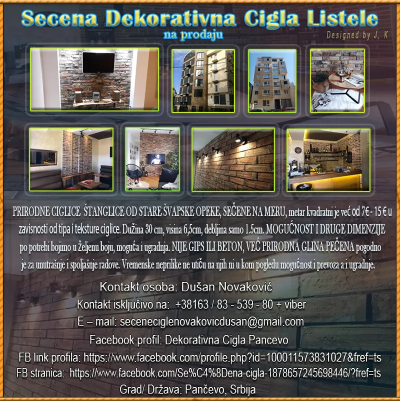 Sečena Dekorativna Cigla Listele 