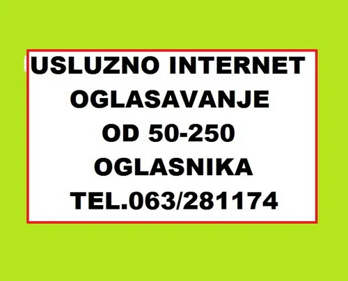 Uslužno postavljam Vase male oglase na 50-100-150-200 Oglasnka i 50 Fb adres