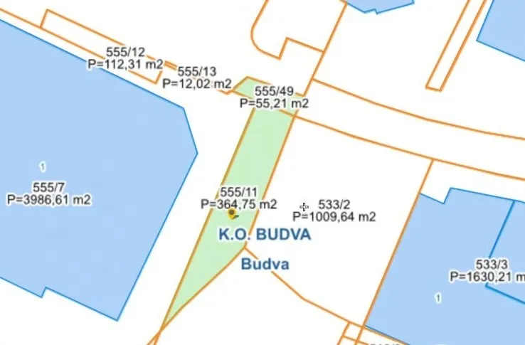 Urbanizovana parcela u centru Budve