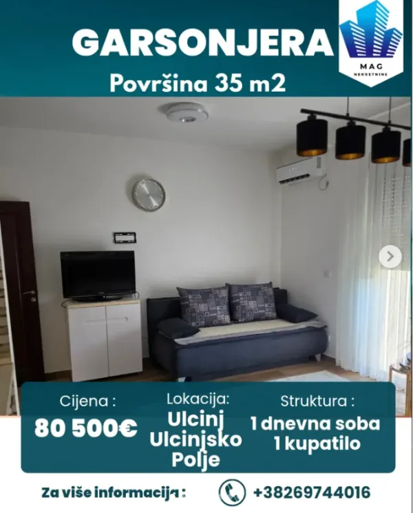 Na prodaju garsonjera u Ulcinju
